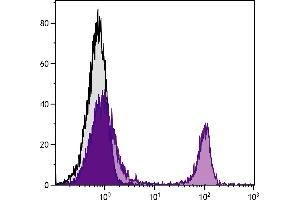 BALB/c mouse splenocytes were stained with Rat Anti-Mouse CD4-UNLB  followed by Mouse Anti-Rat IgG2b-PE. (CD4 抗体)