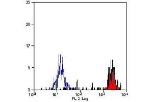 Staining of human peripheral blood monocytes probed with Mouse anti Human CD14 - RPE (CD14 抗体  (PE))