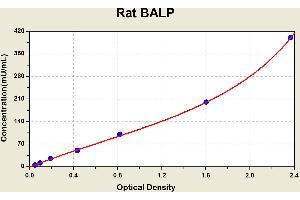 Diagramm of the ELISA kit to detect Rat BALPwith the optical density on the x-axis and the concentration on the y-axis. (ALPL ELISA 试剂盒)