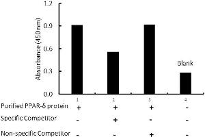 Transcription factor assay of PPAR-delta from 0. (PPARD ELISA 试剂盒)