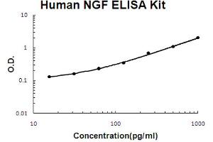 Human NGF/NGF beta Accusignal ELISA Kit Human NGF/NGF beta AccuSignal ELISA Kit standard curve. (NGFB ELISA 试剂盒)