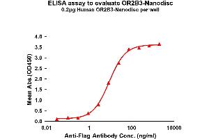 Elisa plates were pre-coated with Flag Tag OR2B3-Nanodisc (0. (OR2B3 蛋白)