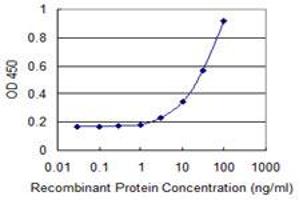 Detection limit for recombinant GST tagged SLC2A4 is 1 ng/ml as a capture antibody. (GLUT4 抗体  (AA 467-509))