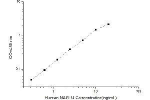 Typical standard curve (N-Acetyl alpha-D-Glucosaminidase ELISA 试剂盒)