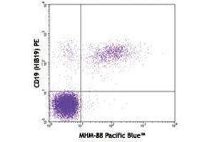 Flow Cytometry (FACS) image for Mouse anti-Human IgM antibody (Pacific Blue) (ABIN2667178) (小鼠 anti-人 IgM Antibody (Pacific Blue))