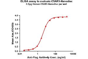 Elisa plates were pre-coated with Flag Tag C5AR1-Nanodisc (0. (C5AR1 蛋白)