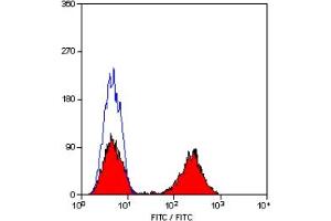 Staining of human peripheral blood lymphocytes with MOUSE ANTI HUMAN CD5 (CD5 抗体)