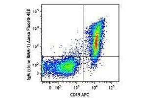 Flow Cytometry (FACS) image for Rat anti-Mouse IgM antibody (Alexa Fluor 488) (ABIN2667223) (大鼠 anti-小鼠 IgM Antibody (Alexa Fluor 488))