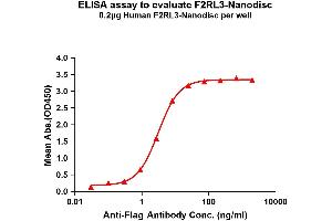 Elisa plates were pre-coated with Flag Tag F2RL3-Nanodisc (0. (F2RL3 蛋白)