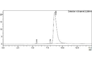 Assessment of protein purity for human Fc gamma RI / CD64 protein by SEC-HPLC. (FCGR1A Protein (AA 16-281) (His-Avi Tag))