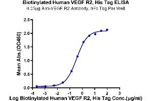 ELISA image for VEGF Receptor 2 (VEGFR2) (AA 20-764) protein (His-Avi Tag,Biotin) (ABIN7275838)