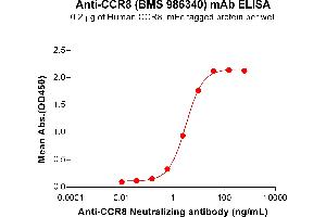 ELISA plate pre-coated by 2 μg/mL (100 μL/well) Human Protein, mFc Tag (ABIN7455399, ABIN7490605 and ABIN7490607) can bind Anti- Neutralizing antibody (ABIN7478011 and ABIN7490961) in a linear range of 0. (Recombinant CCR8 (BMS 986340 Biosimilar) 抗体)